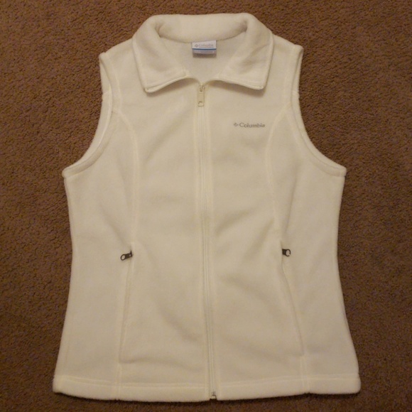 mens white fleece vest
